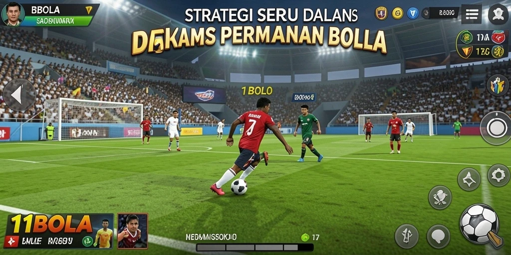 Screenshoot gameplay <strong>11BOLA</strong> yang menunjukkan strategi tim dalam aksi.