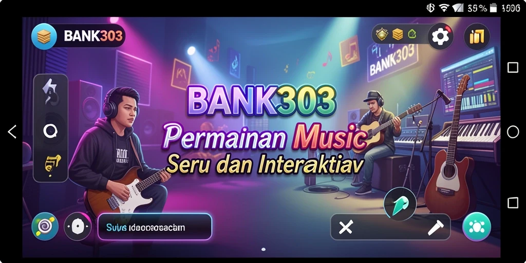 Screenshot dari gameplay BANK303 menampilkan keseruan bermain musik bersama teman.