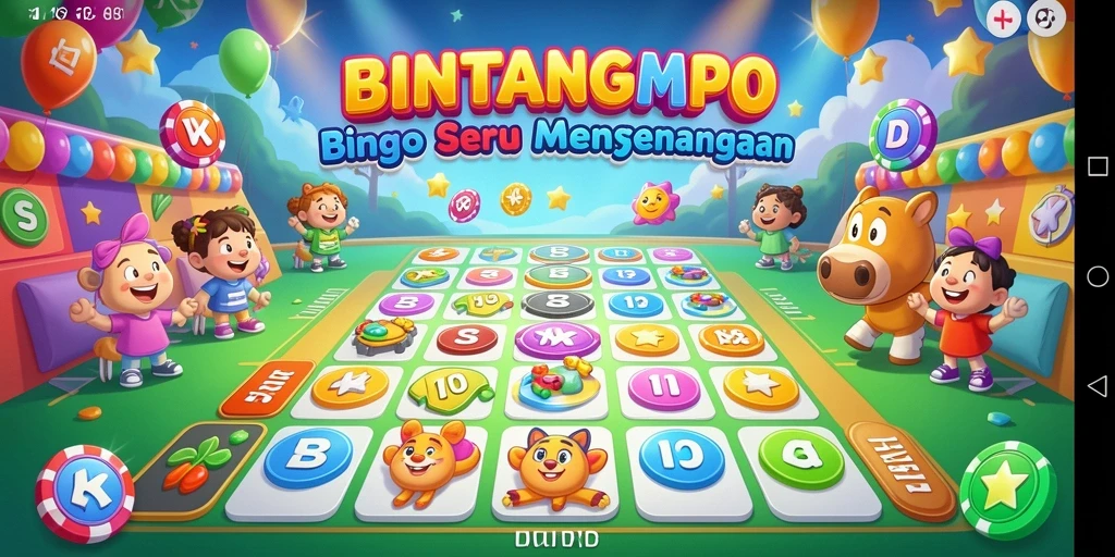 Screenshot BINTANGMPO menampilkan gameplay Bingo yang seru dan interaktif.