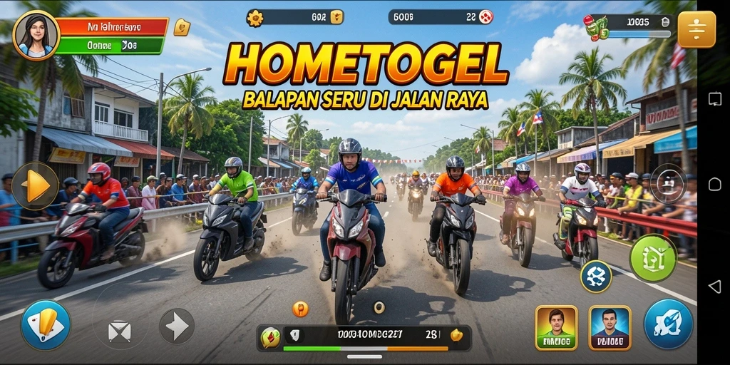 Tampilan gameplay balapan seru di HOMETOGEL.