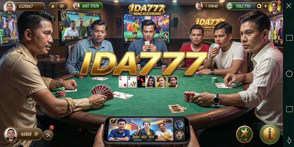 Screenshot IDA777 menampilkan permainan poker yang seru.