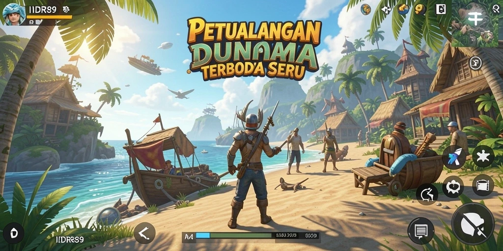 Screenshot gameplay menampilkan petualangan seru di dunia terbuka.
