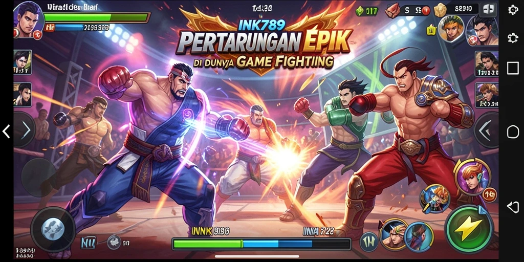 Screenshot gameplay INK789 menampilkan pertarungan seru antar karakter.