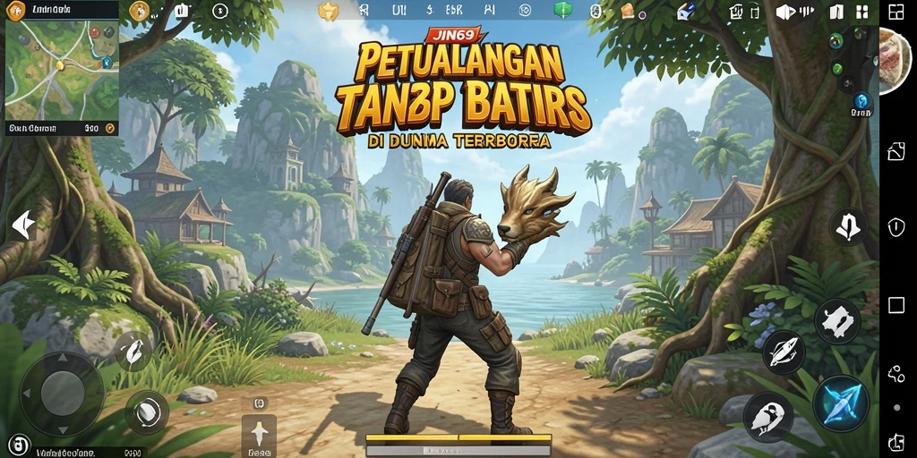 Tampilan gameplay JIN69 menampilkan dunia terbuka yang luas dan interaktif.