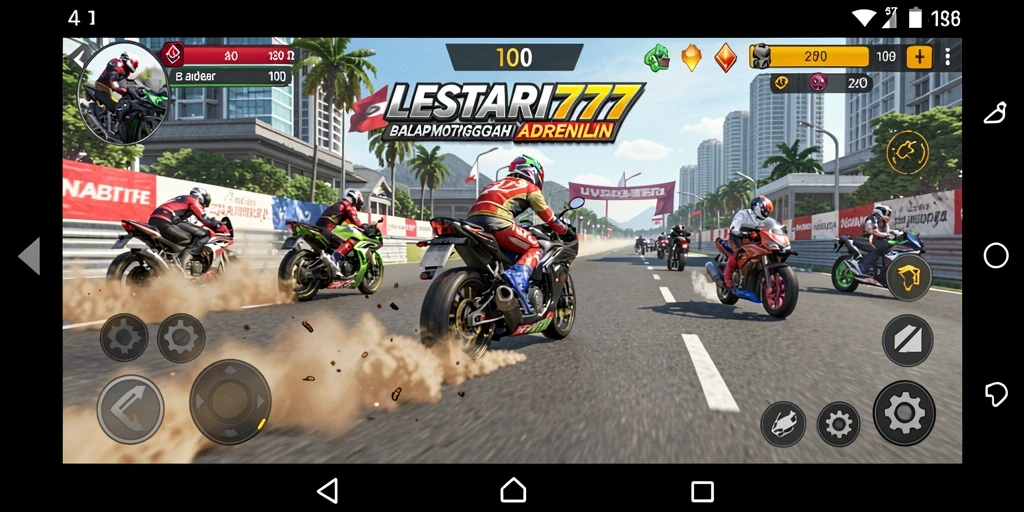 Tampilan gameplay LESTARI777 yang mendebarkan di trek balap.