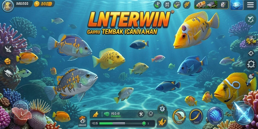 Tangkapan layar LNTERWIN menampilkan aksi seru menembak ikan di lautan.