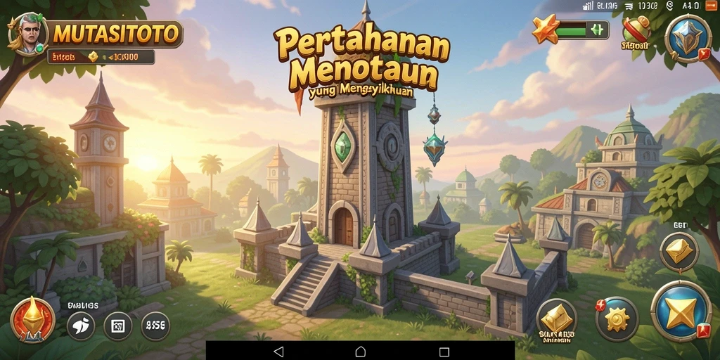 Gameplay seru di MUTASITOTO dengan berbagai menara pertahanan.