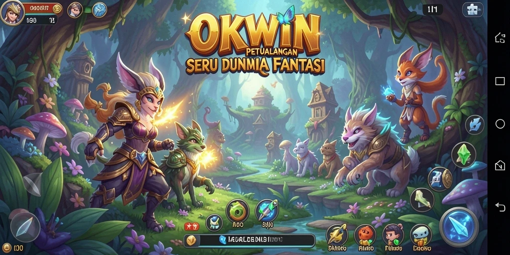 Screenshot gameplay OKWIN menampilkan aksi petualangan yang seru.