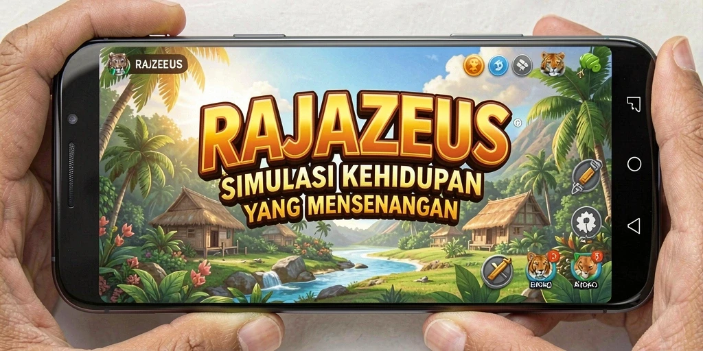 Tangkapan layar gameplay RAJAZEUS menampilkan interaksi dalam dunia simulasi yang hidup.