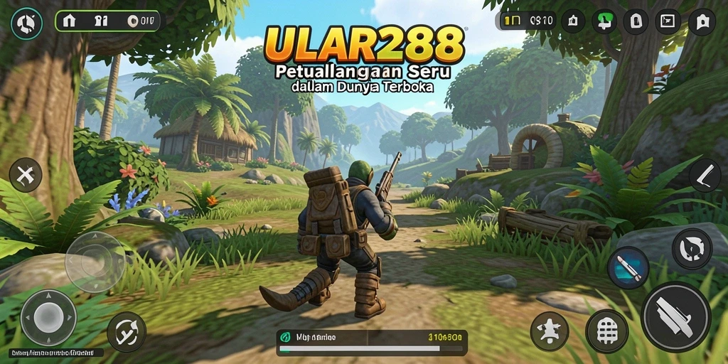 Tampilan gameplay ULAR288 di dunia terbuka yang luas.